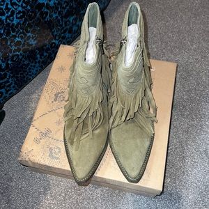 BNIBNW Free People Lawless Fringe Ankle Boots